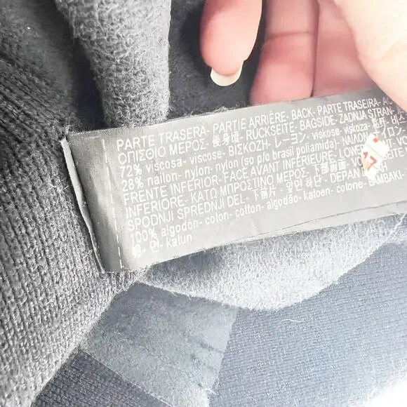 Zara Knit Tunic Tank Top Womens Size M Black Distressed Pocket Scoop Neck - Picture 6 of 6